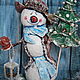  Снеговик с елкой. Снеговики. Elizaveta-streltsova. Интернет-магазин Ярмарка Мастеров.  Фото №2