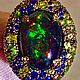 Серебряное кольцо с черным опалом натуральным. 2,9х2,3 см. 18,5 р. Кольца. Маленькая радость.. Ярмарка Мастеров.  Фото №4