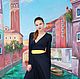Заказать Тёмно-синее платье с жёлтым поясом. Dudu-dress. Ярмарка Мастеров. . Платья Фото №3
