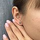 Серебряные серьги гвоздики с изумрудом. Серьги-пусеты. Natura Silverica. Ярмарка Мастеров.  Фото №4