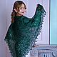 Down shawl-cobweb 'Emerald' green. Shawls1. Dom-puha (dom-puha). My Livemaster. Фото №4