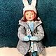 Ватная игрушка Моя Зайка. Новогодние сувениры. Шестова Лариса.Подарки для души.. Ярмарка Мастеров.  Фото №5