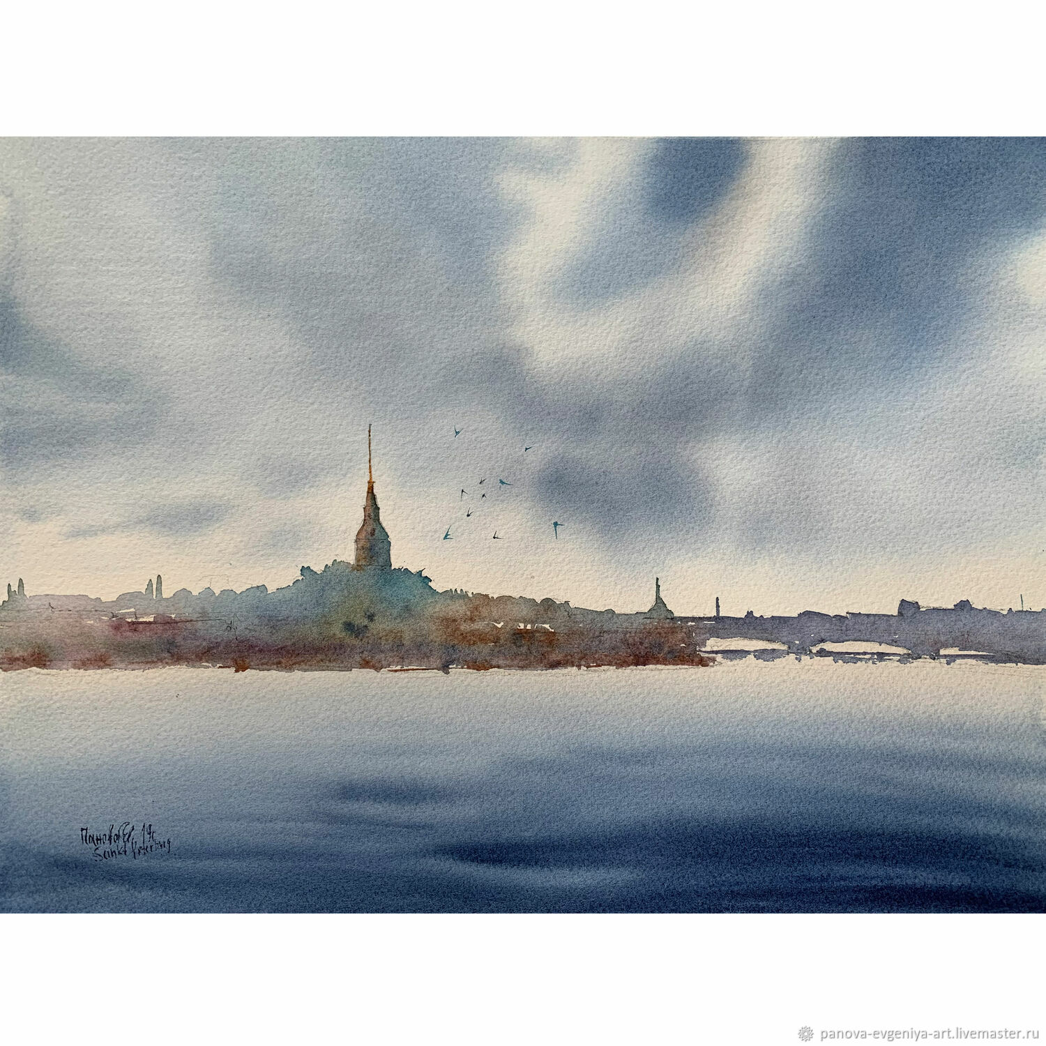 Картина акварелью на бумаге - Тайны города на Неве в интернет-магазине ...