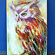 The picture of the owl 'Wise eyes' oil on canvas, Pictures, Voronezh,  Фото №1
