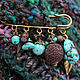 Brooch pin Turquoise and chocolate scarf stole shawl coat pin. Brooches. Ritasdreams (ritasdreams). Online shopping on My Livemaster.  Фото №2