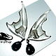 Серьги клипсы "Черные крылья дракона" Готика. Клипсы. Steampunk & Gothic Jewelry FDrag (FenixDrag). Ярмарка Мастеров.  Фото №5
