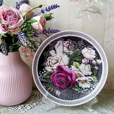 Посуда ручной работы. Ярмарка Мастеров - ручная работа Тарелка "Яркая роза". Handmade.