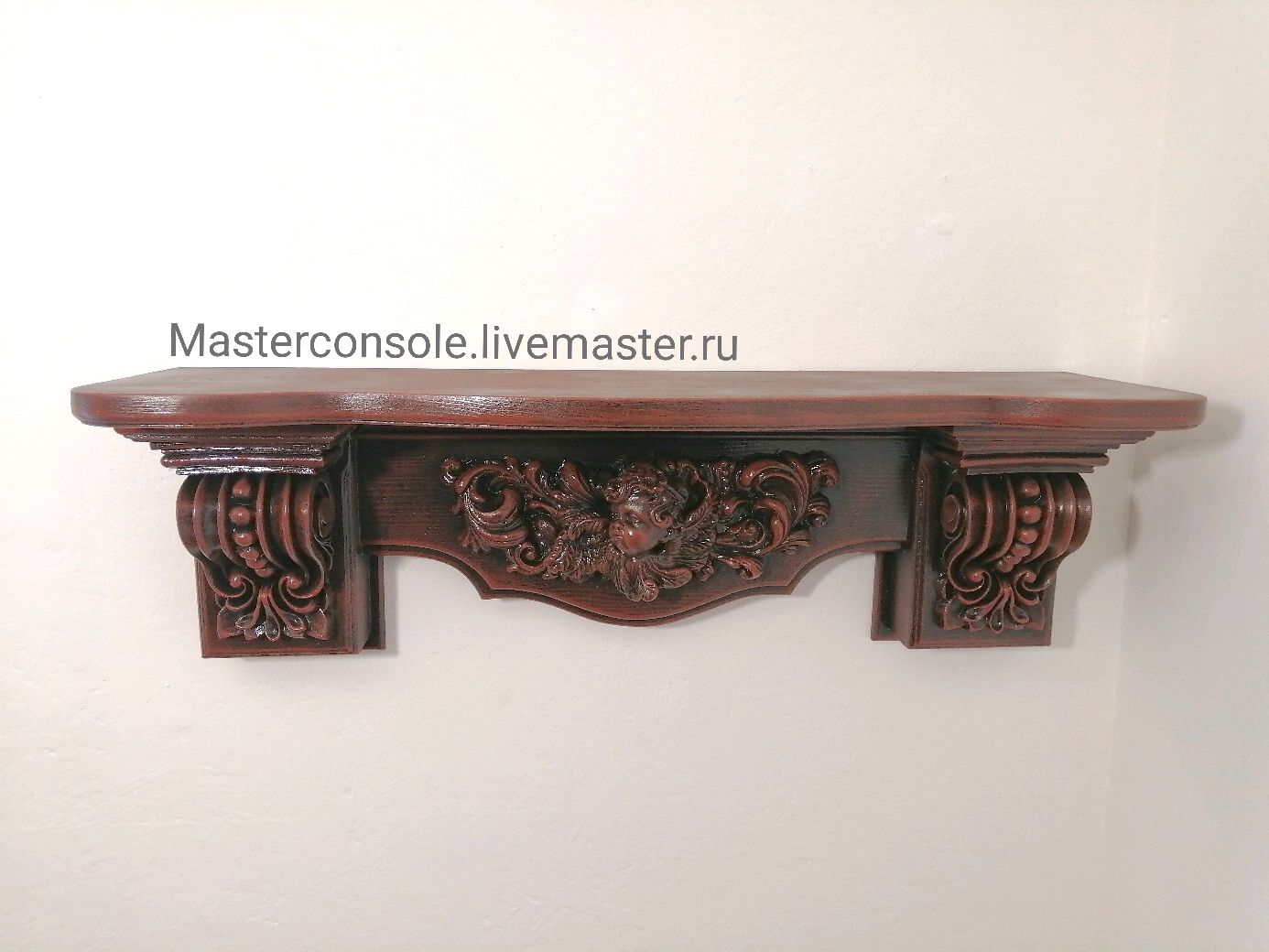 Полка прямая настенная с ангелом – купить онлайн на Ярмарке Мастеров ...