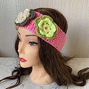 Аксессуары handmade. Livemaster - original item Headbands knitted on the head with a flower. Handmade.