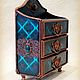 Order Mini chest of drawers 'Blue luxury'. decoupage history. Livemaster. . Mini Dressers Фото №3