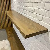 Для дома и интерьера handmade. Livemaster - original item Shelf on hidden mounts made of elm slab (project d. Osinovka). Handmade.