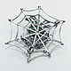 Brooch 'Spider' artificial malachite, silvering 12 microns. Brooches. Firuza. My Livemaster. Фото №5