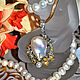 Pendant Flowers, Baroque and round pearls, peridot, silver, gilding. Pendants. Amalia-jewelry talisman. My Livemaster. Фото №5