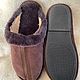 Men's suede Slippers are brown.Sheepskin. Slippers. Warm gift. Online shopping on My Livemaster.  Фото №2