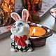 Candle holder porcelain 'Rabbit magician', Candlesticks, Moscow,  Фото №1