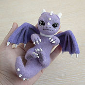 Куклы и игрушки handmade. Livemaster - original item Lilac dragon, a sculpture made of wool. Handmade.