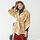Checkered Manto Coat, Short Yellow Woolen Demi-season coat. Coats. mozaika-rus. Online shopping on My Livemaster.  Фото №2