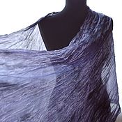 Аксессуары handmade. Livemaster - original item Scarf lilac gray women`s silk stole pressed. Handmade.