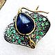 Scat brooch with sapphire and emeralds, Brooches, Novaya Usman,  Фото №1