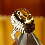 Фаланговое кольцо: Граненый Кварц Волосатик