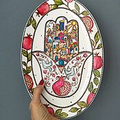 The interior plate, wall Summer. Hand-painted.Gifts for women