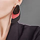 Stud earrings in black and red, Stud earrings, Saratov,  Фото №1