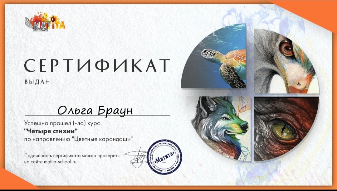 Сертификат по направлению"Цветные каранд