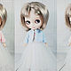 Fur jacket for Blythe made of plush. White, Pink, Blue. Clothes for dolls. dress for doll. Online shopping on My Livemaster.  Фото №2