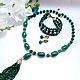 Sautoir, bracelet and earrings made of malachite, Necklace, Moscow,  Фото №1