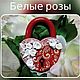 Свадебный замочек красный "Белые розы", Замки, Воронеж,  Фото №1
