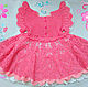 Knitted baby dress pink Fishnet dress ` For the little Princess` Job Svetlana Chayka.
