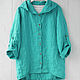 Order Turquoise cardigan jacket made of 100% linen. etnoart (etnoart). Livemaster. . Jackets Фото №3