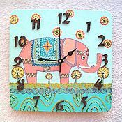 Для дома и интерьера handmade. Livemaster - original item Elephant Wall Clock (large numbers). Handmade.