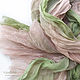 Batik stole 'Dusty rose and pistachio' natural silk. Wraps. Silk Batik Watercolor ..VikoBatik... My Livemaster. Фото №4