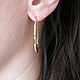 Wand earrings 'Inspiration' gold broach earrings long. Thread earring. Irina Moro. My Livemaster. Фото №5