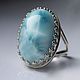 Ring 'the Mirror' with Larimar. Rings. MJ. Online shopping on My Livemaster.  Фото №2