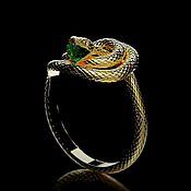 Украшения ручной работы. Ярмарка Мастеров - ручная работа Ring: Snake and emerald. Handmade.