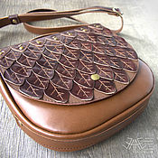 Рюкзак - сумка из натур. кожи "цветочный принт"