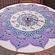'Pink lilac' wall clock with dot painting (chameleon) mandala ornament
