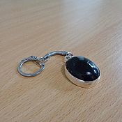 Сумки и аксессуары handmade. Livemaster - original item Keychain with natural large quartz Morion in silver 925. Handmade.