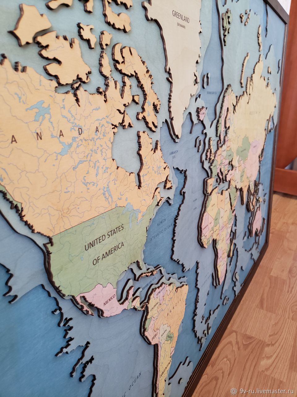 Панно "Карта мира" 60х90см без сборки в интернет-магазине на Ярмарке ...