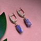 Серьги с чароитом. Серьги классические. Katerina Moroz accessories for you (katerinamoroz). Ярмарка Мастеров.  Фото №4