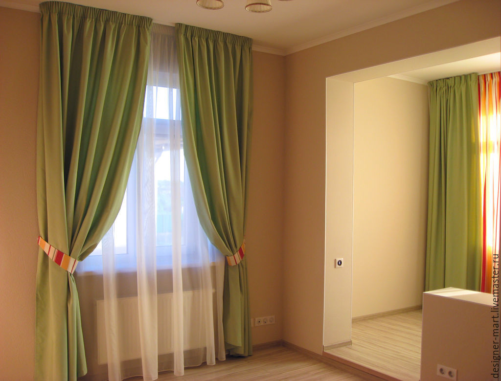 Light green curtains for bedroom – купить на Ярмарке Мастеров