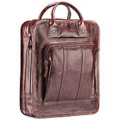 Сумки и аксессуары handmade. Livemaster - original item Кожаный рюкзак-сумка "Майкл" (коричневый антик). Handmade.