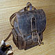 KHAKI Leather Backpack'. Men\\\'s backpack. NETABUKVA. Online shopping on My Livemaster.  Фото №2