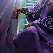 Одежда handmade. Livemaster - original item Purple Linen Dress «Lavender» Hand-made Native Midi Dress. Handmade.