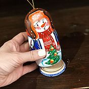 Для дома и интерьера handmade. Livemaster - original item Muñeco de nieve-decoración y Caja en el árbol de Navidad, 12 cm. Handmade.