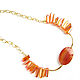 Order Orange necklace with quartz 'amber radiance' summer necklace. Irina Moro. Livemaster. . Necklace Фото №3