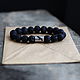 Raven bracelet    of lava and medical steel, Bead bracelet, Volgograd,  Фото №1