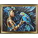Paintings African girl and parrot 'Chocolate lady'. Pictures. Art-terapiya Iriny Churinoj (irina-churina). Интернет-магазин Ярмарка Мастеров.  Фото №2